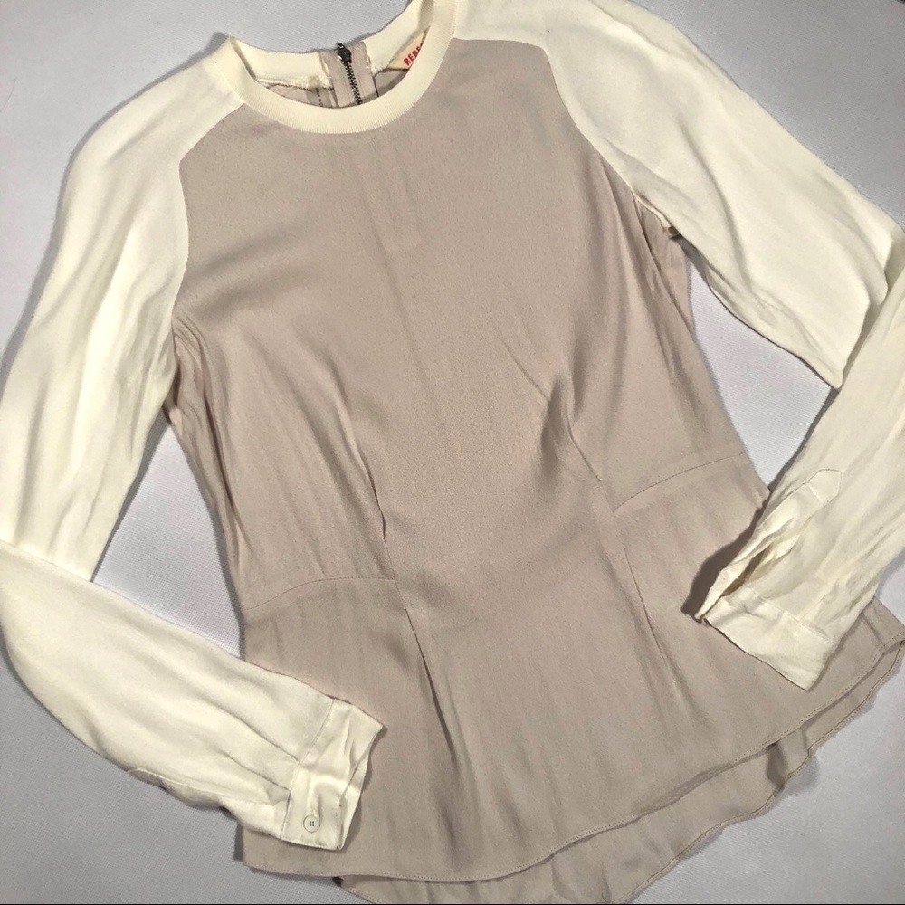 Rebecca Taylor Long Sleeve Peplum Blouse